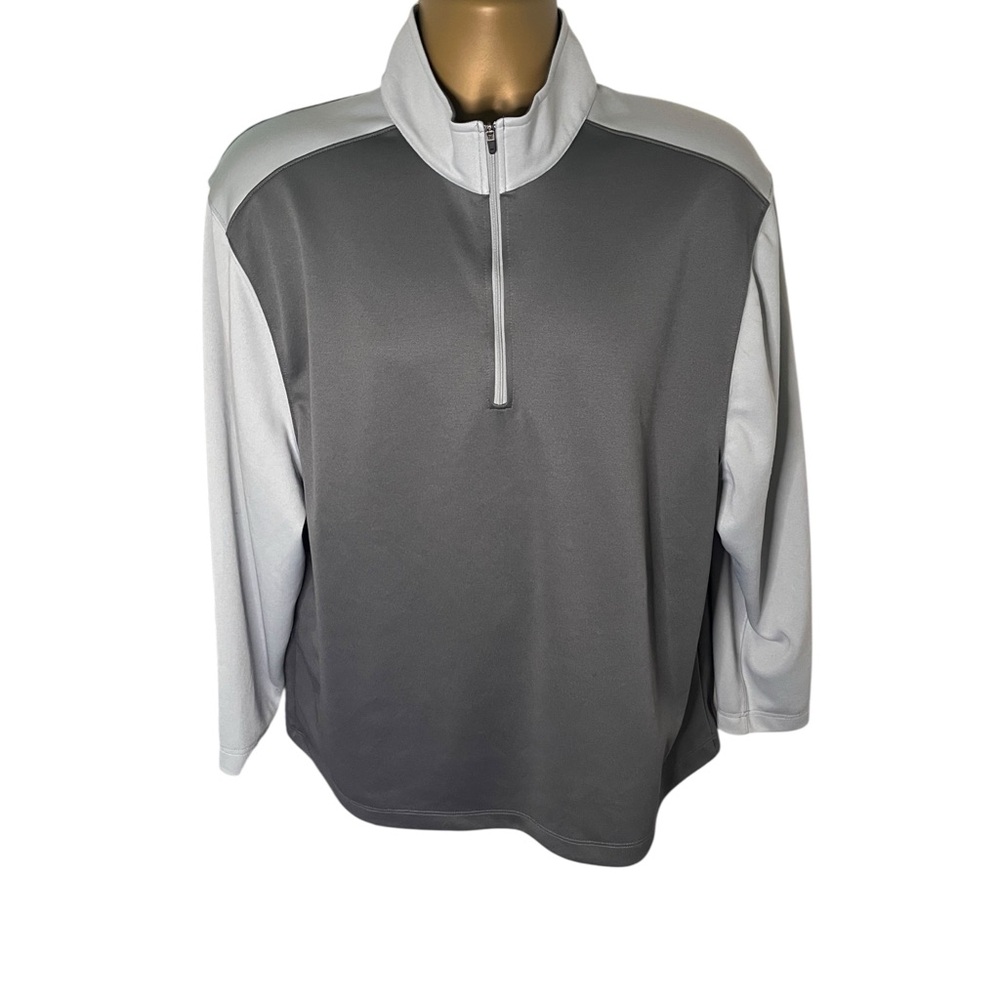 Jos. A. Bank Quarter Zip Golf Pullover Contrast Shoulder Performance Gray XL